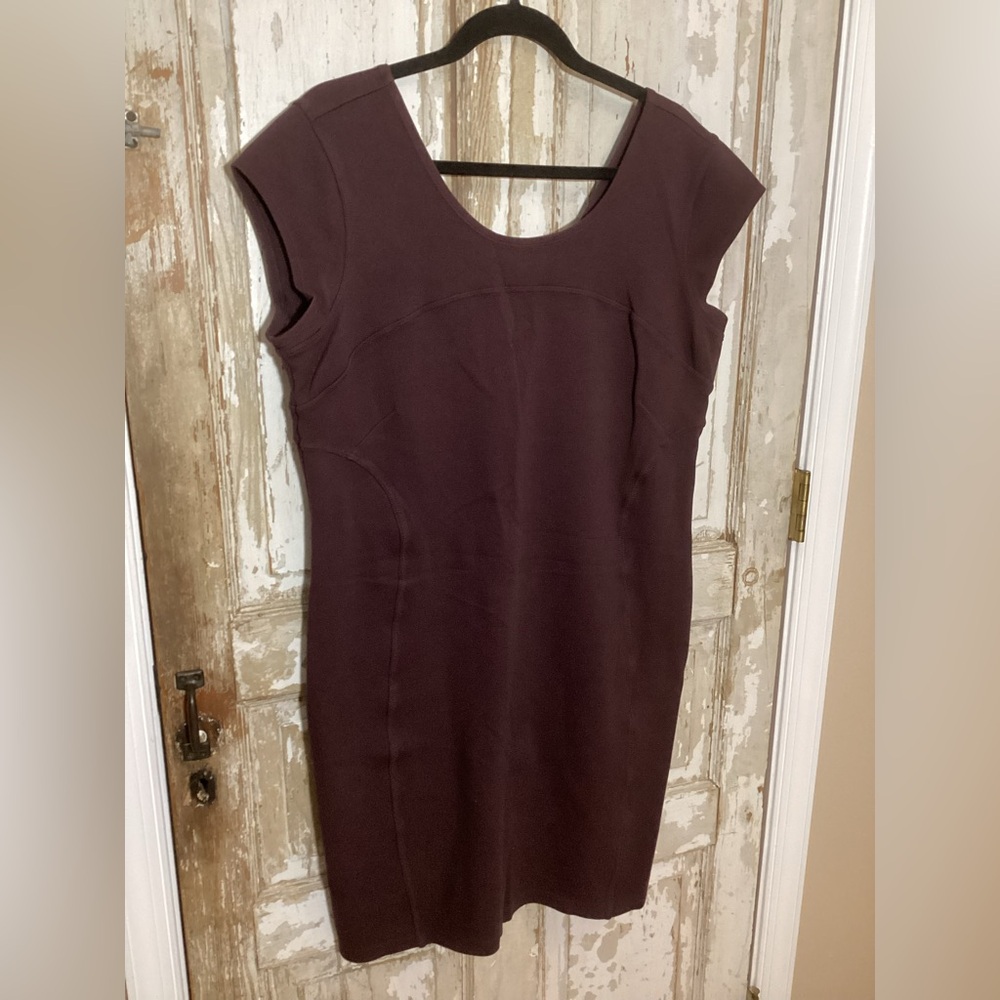 Athleta Illusion Mini Dress in Black Currant Size XL